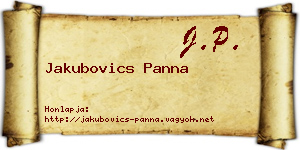 Jakubovics Panna névjegykártya
